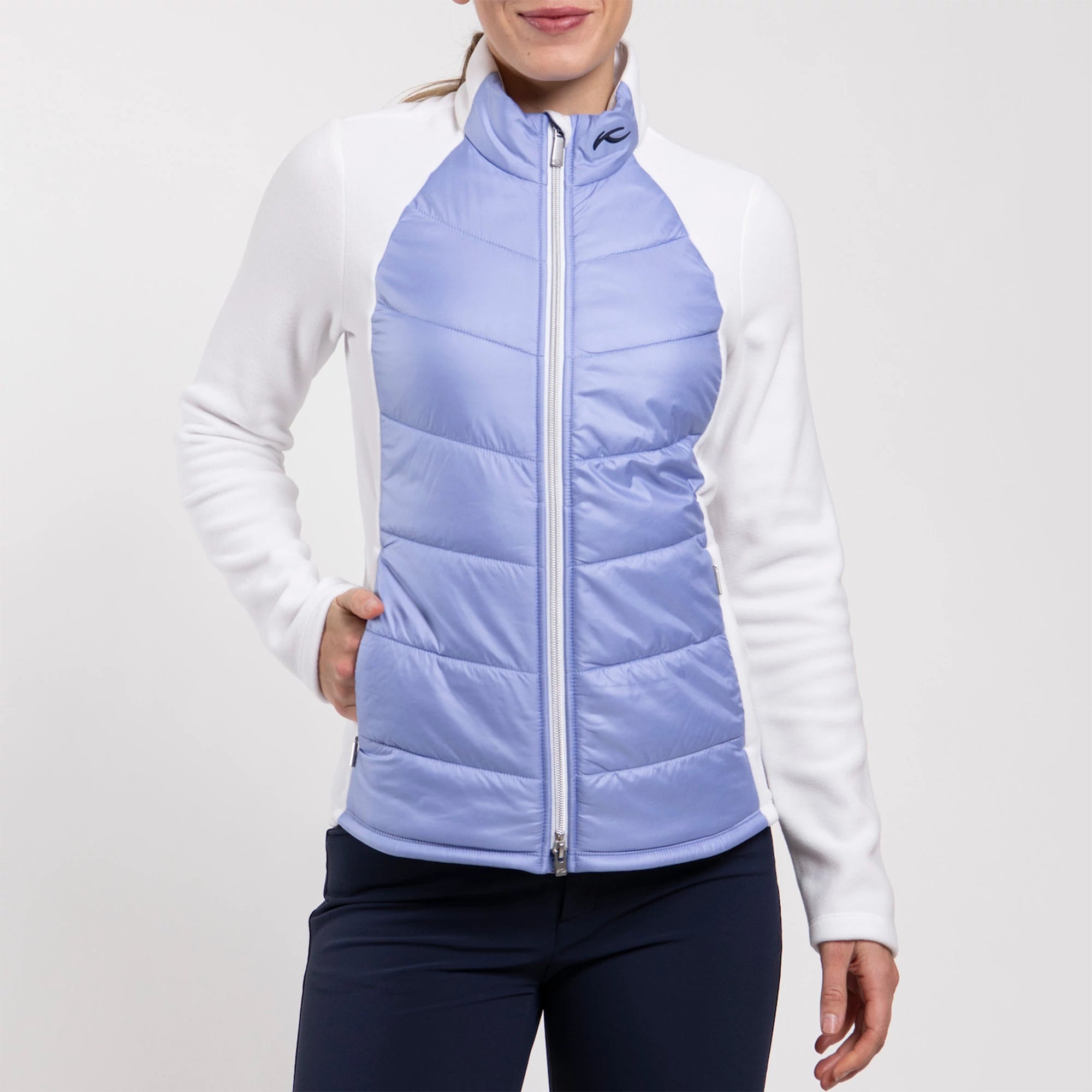 KJUS Lucerne Italian Fleece Ladies Golf Jacket White/Reflection